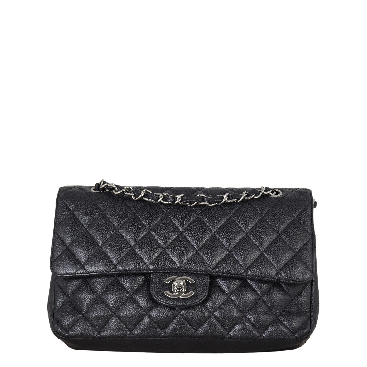 Chanel Classic Double Flap Handbag Quilted Black Shoulder Bag Medium 20102025