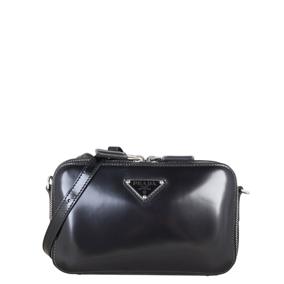 Prada Brushed Brique Bag Leather Travel Bag