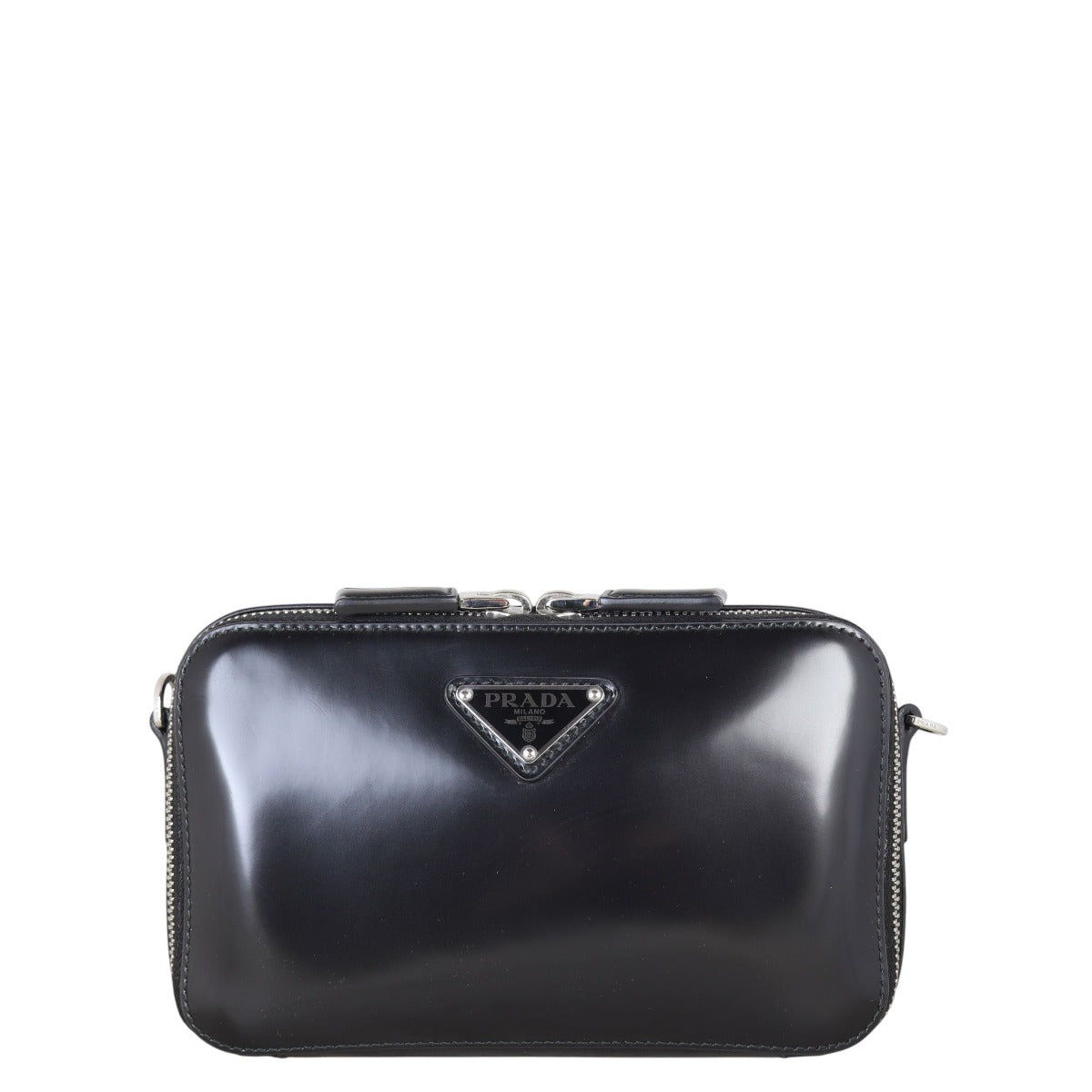 Prada Brushed Brique Bag Leather Travel Bag