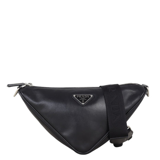 Prada Triangle Shoulder Bag Leather Logo