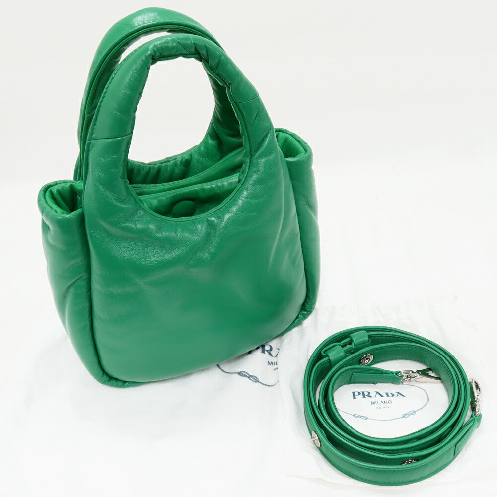 Prada Padded Nappa Triangle Nappa 2Way Bag Leather Travel Bag