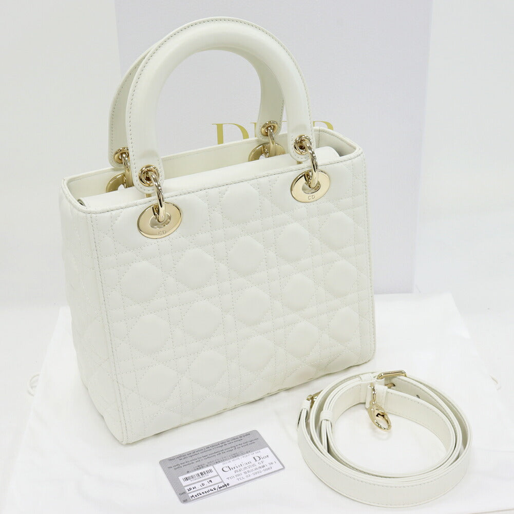 Dior Christian Lady 2Way Bag Lambskin Travel Bag