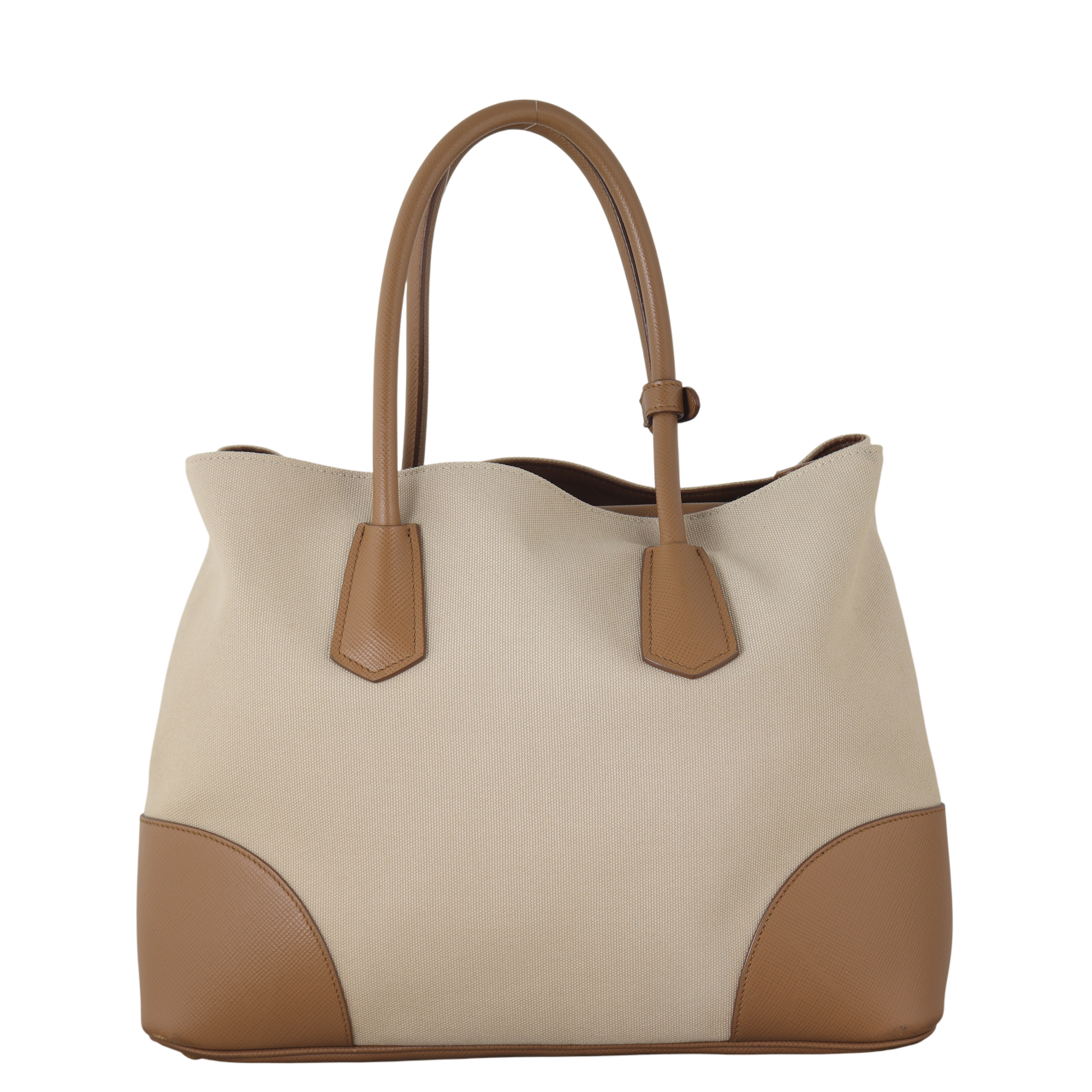 Prada Saffiano Cuir & Canapa Double Bag Travel Bag