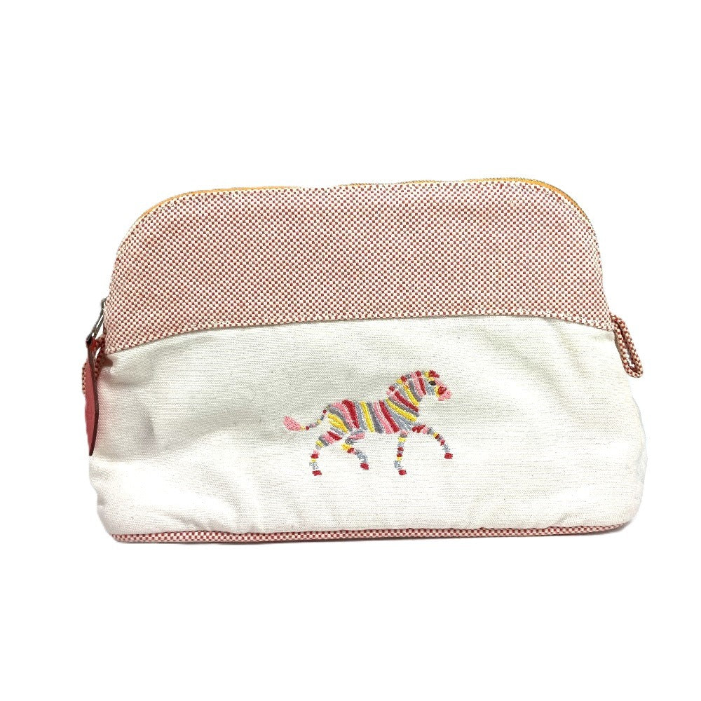 Pouch Horse Cheval Handbag Canvas White Travel Bag
