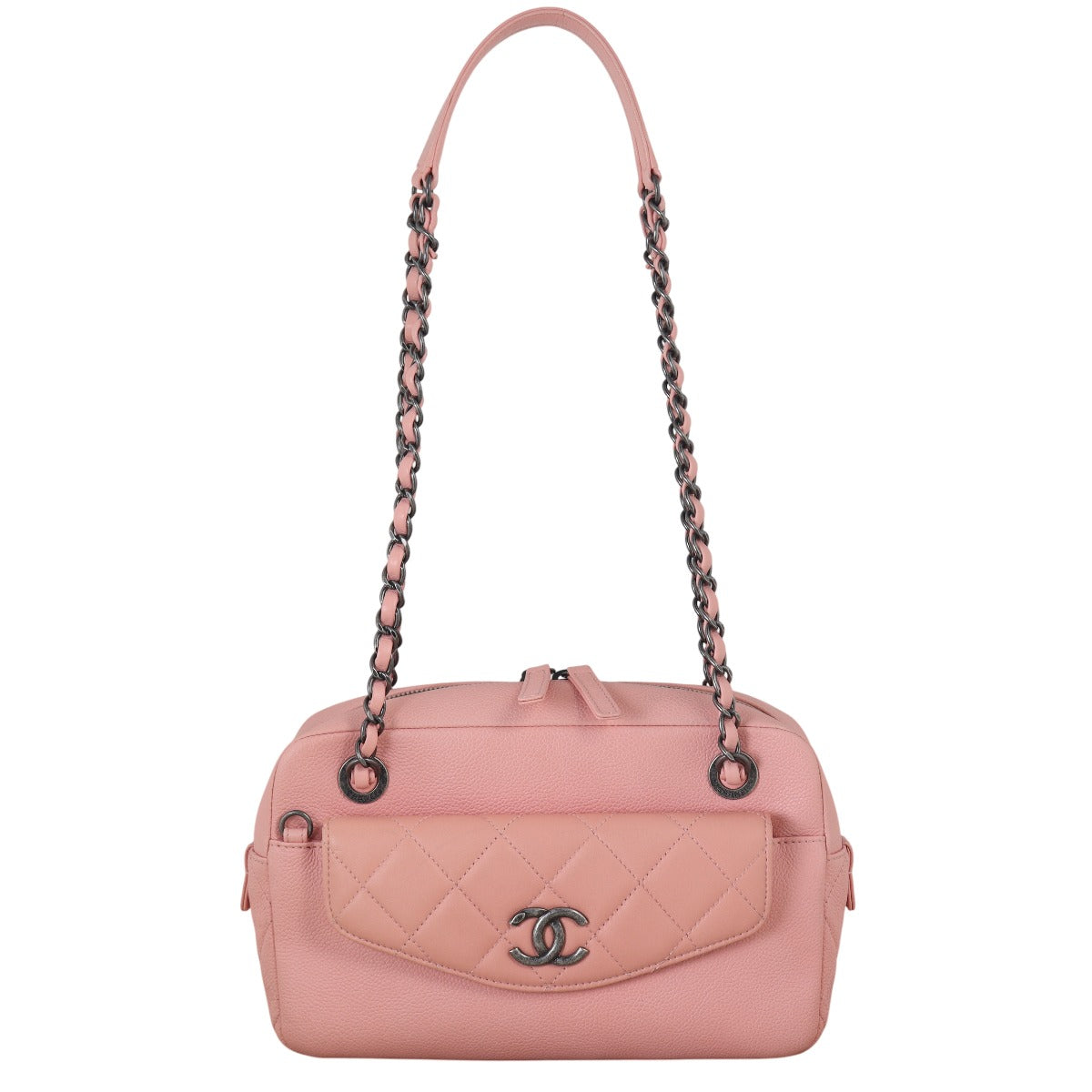 Chanel Pocket CC Break Camera Bag Quilted Pink Shoulder Bag