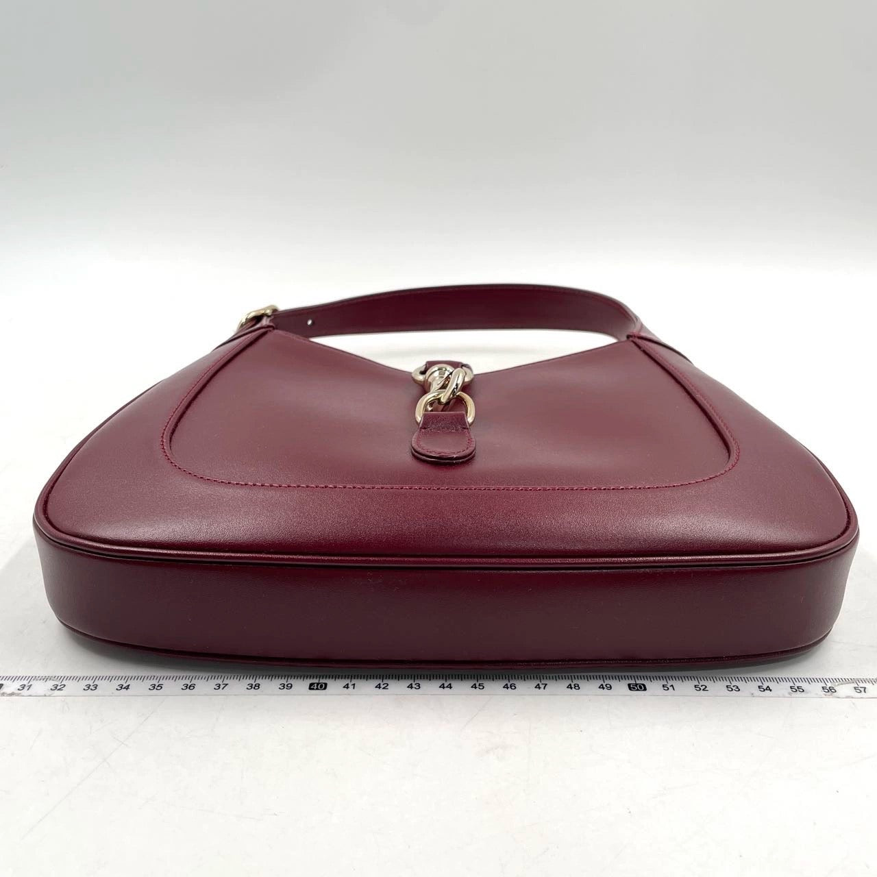 Gucci Jackie Ancora Burgundy Shoulder Bag Clasp Leather Red