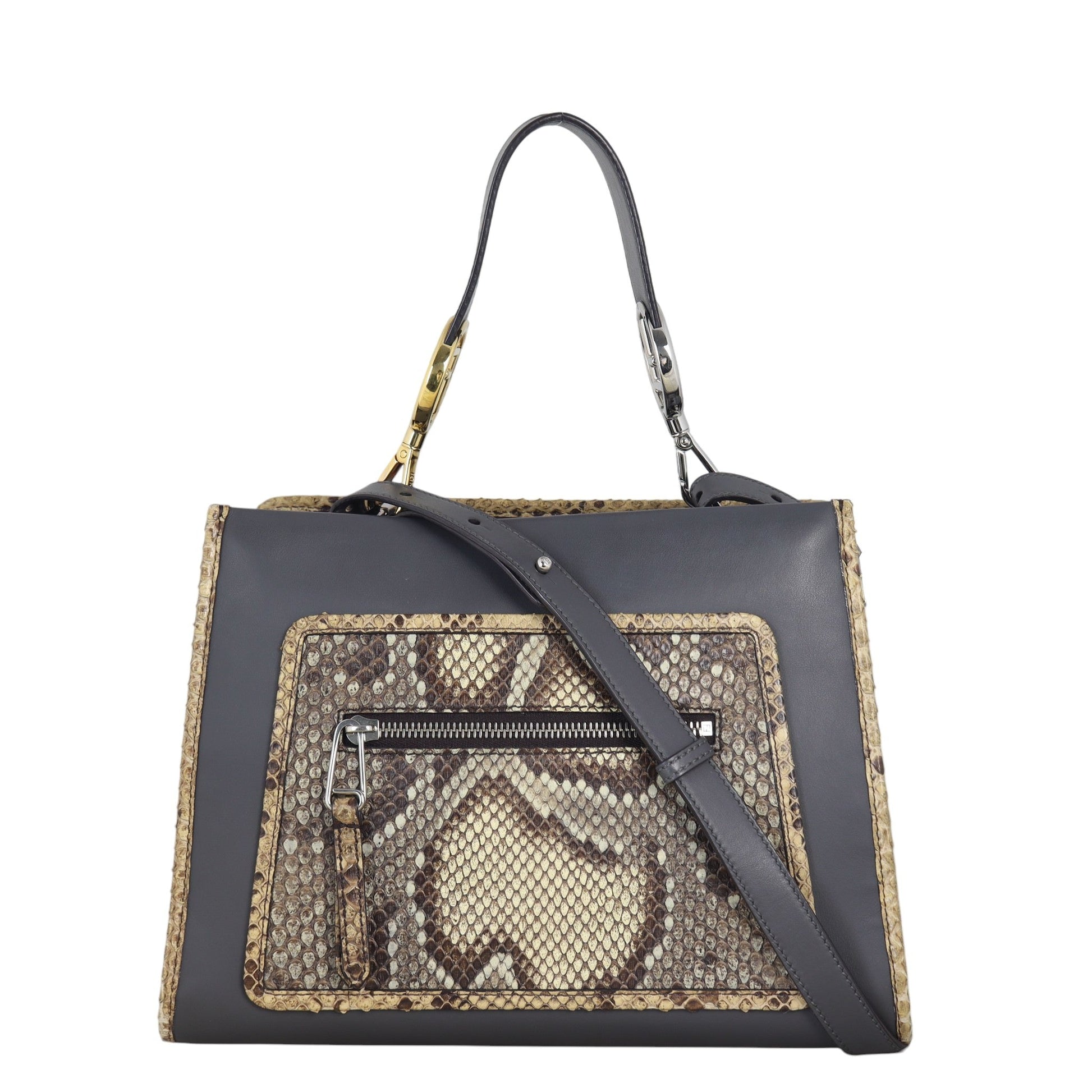 Fendi Runaway Tote Python Small Shoulder Bag
