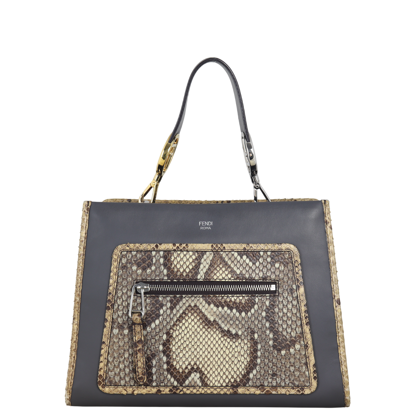 Fendi Runaway Tote Python Small Shoulder Bag