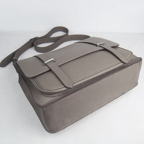 Hermes Luxury Steve Ladies Lambskin Khaki Handbag Travel Bag