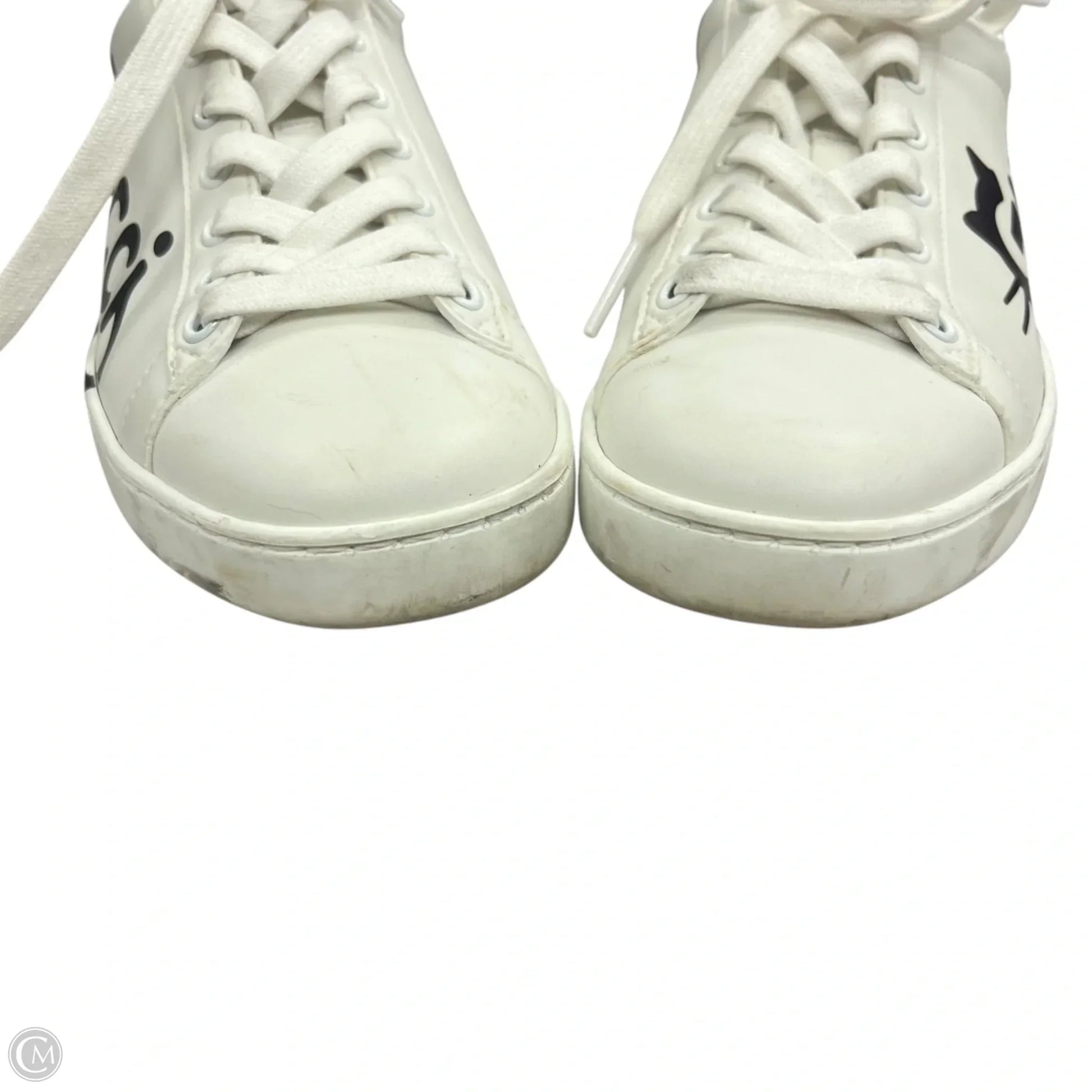 Shoes Luxury Designer By Gucci In Green & White, Size: 5