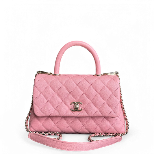 Chanel Coco Handle Small - Caviar Quilted Pink Gold Hardware Series 27