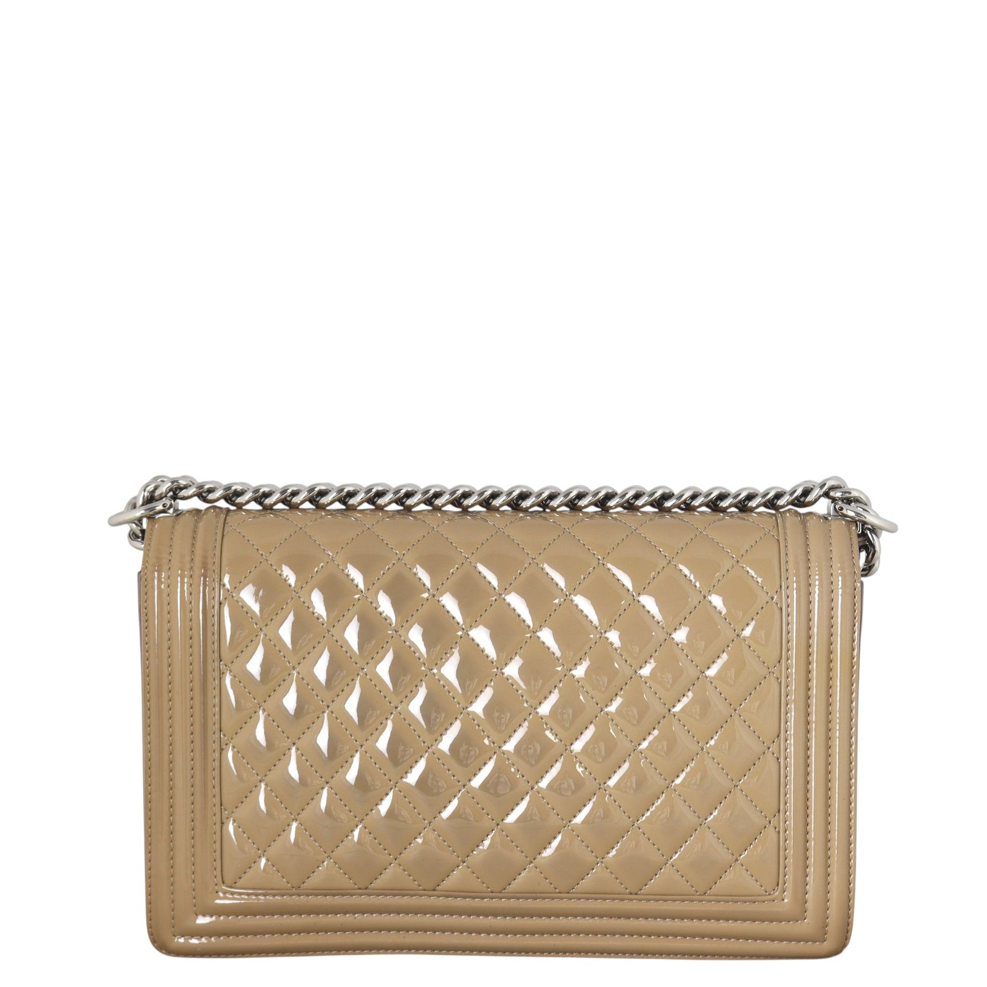 Chanel Boy New Plexiglass Patent Handbag Quilted Brown Crossbody Bag