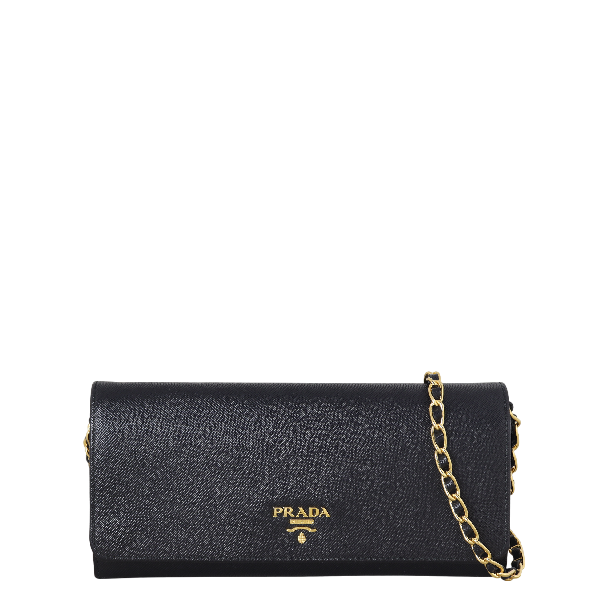 Prada Crossbody Bag Wallet on 2 Saffiano Chain