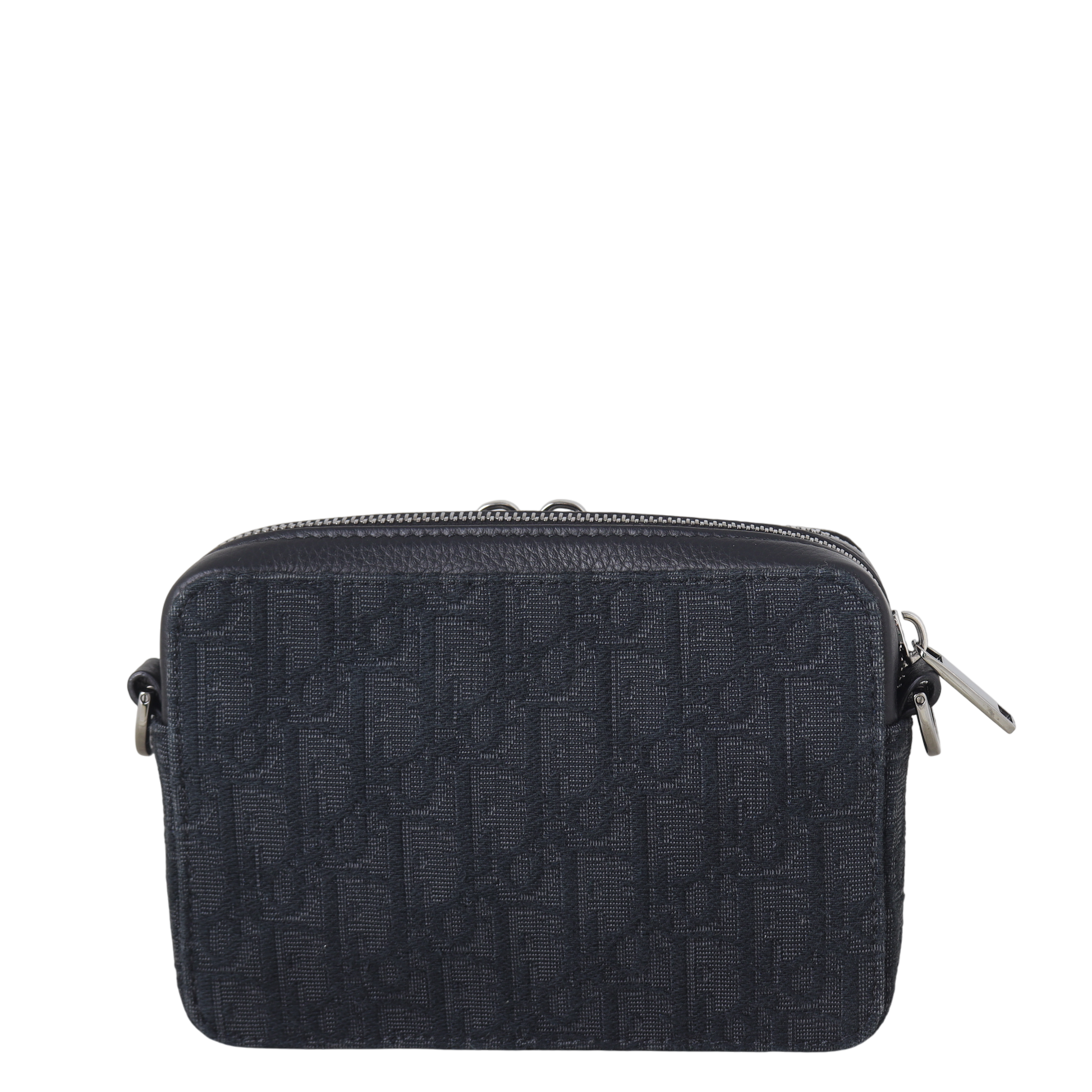 Dior Double Zip Pouch With Strap Oblique Handbag Travel Bag
