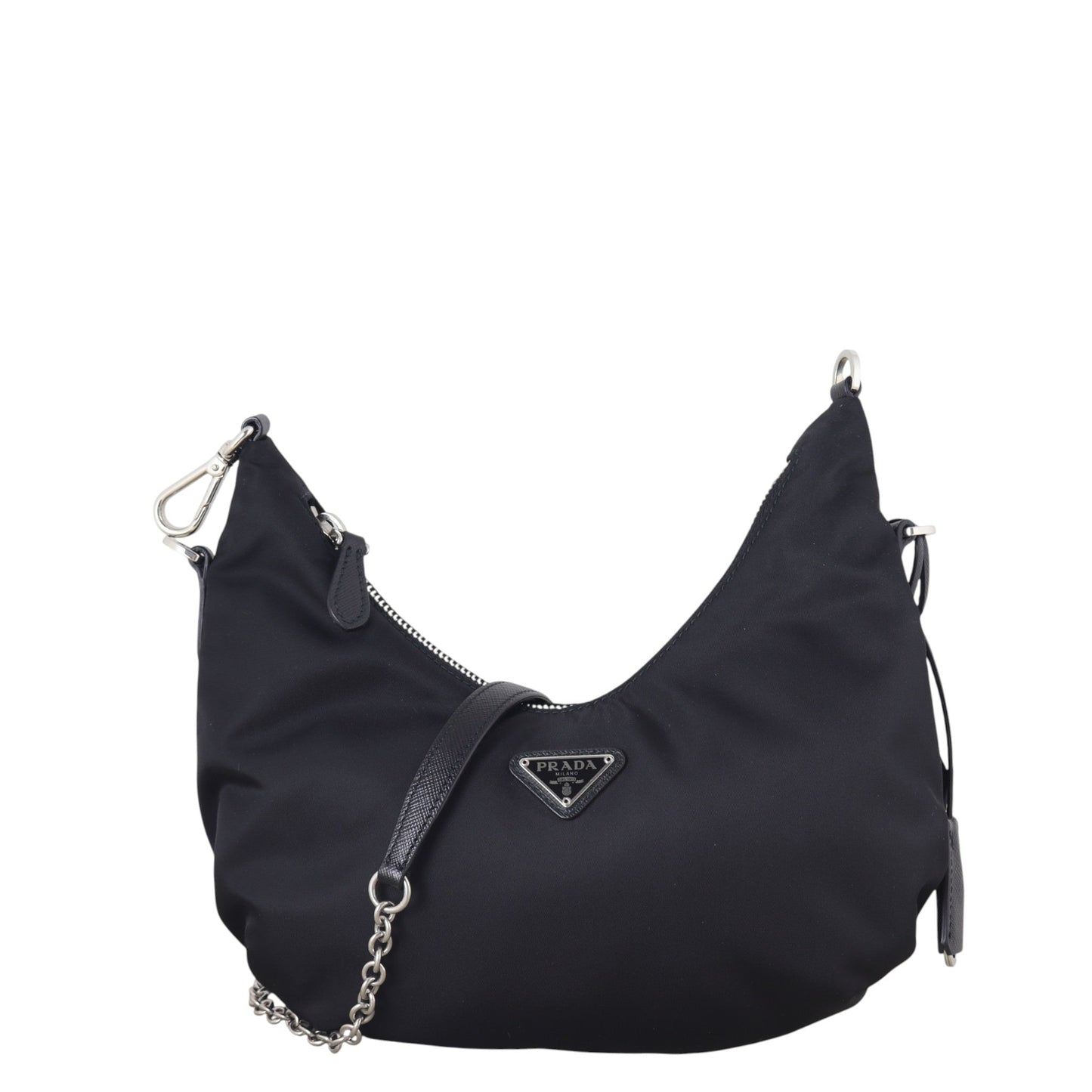 Prada Crossbody Bag Re-Edition Tessuto Bag Nylon Black Chain Shoulder Bag