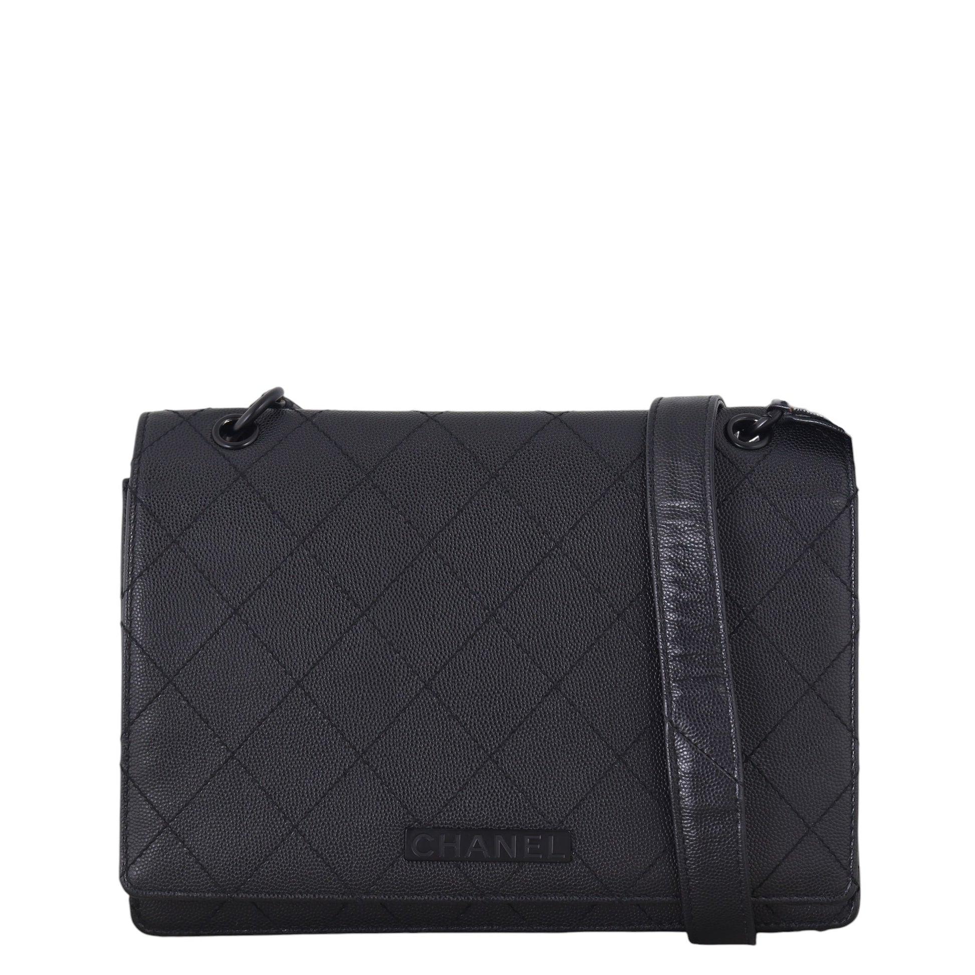 Chanel Stitch It Bag Black Flap Shoulder Bag