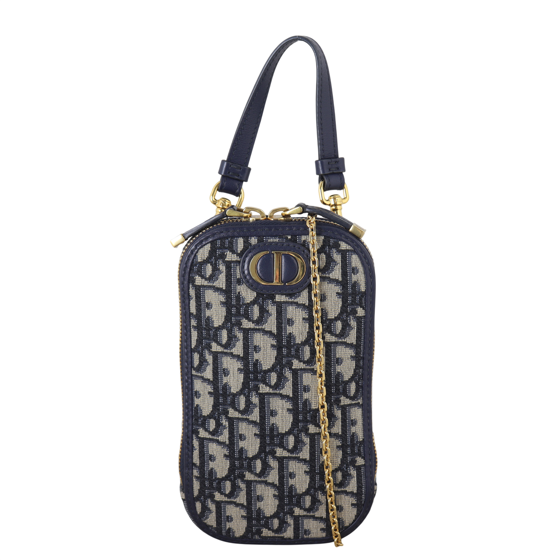 Dior Crossbody Bag 30 Montaigne Phone Holder Oblique Canvas Mini Small Shoulder Bag