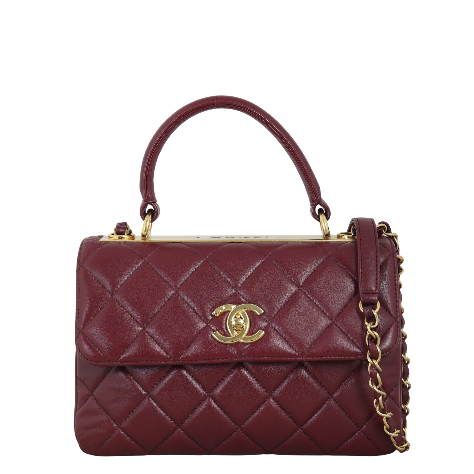 Chanel CC Trendy Handbag Quilted Red Crossbody Bag