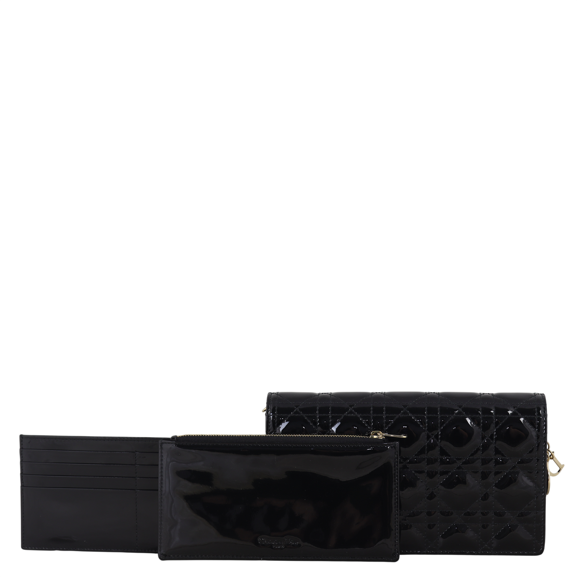 Dior Lady Patent Cannage Pouch Handbag Travel Bag