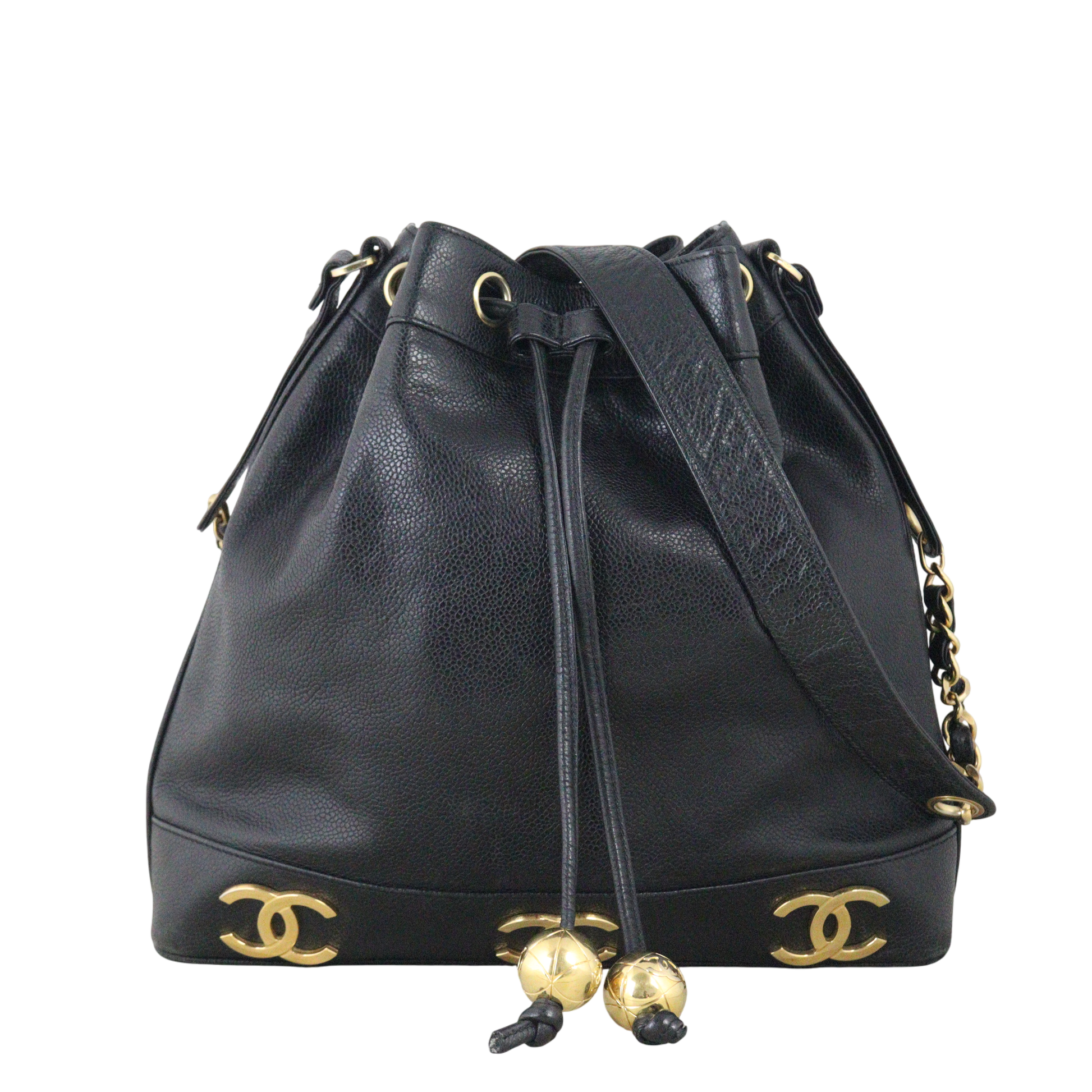 Chanel Triple CC Bag Black Bucket Shoulder Bag Bag 10122025