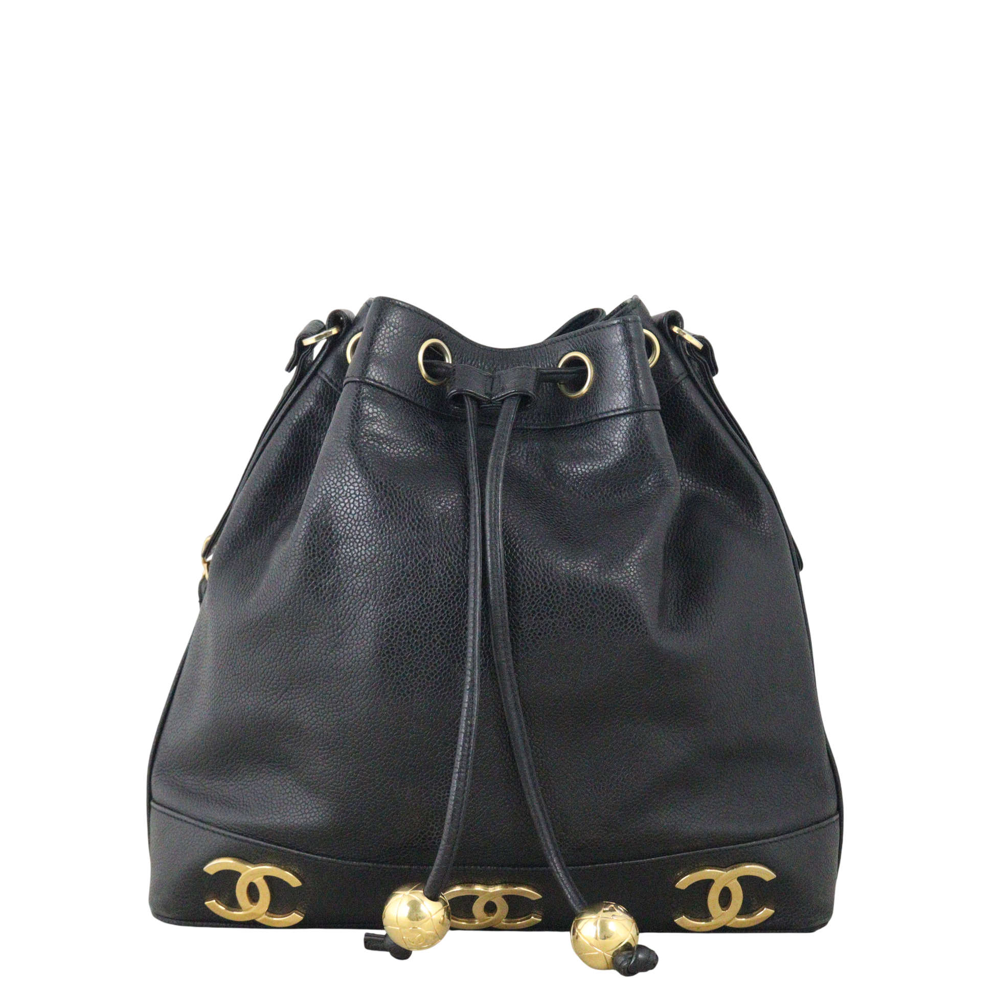 Chanel Triple CC Bag Black Bucket Shoulder Bag Bag 10122025