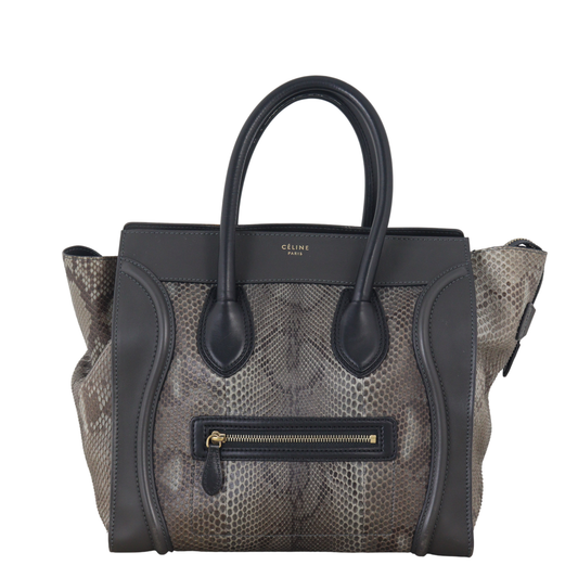 Celine Luggage Tote Python Handbag Mini Tote Bag