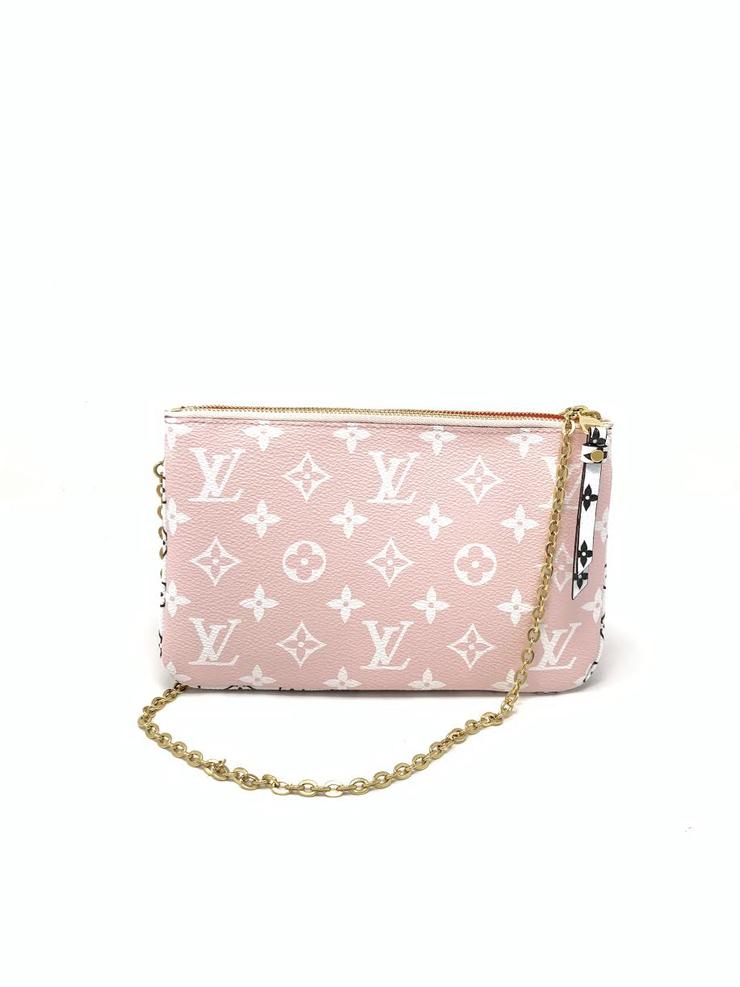 Louis Vuitton Pochette Giant Double Zip Coated Monogram Canvas Coated Canvas Red Apparel