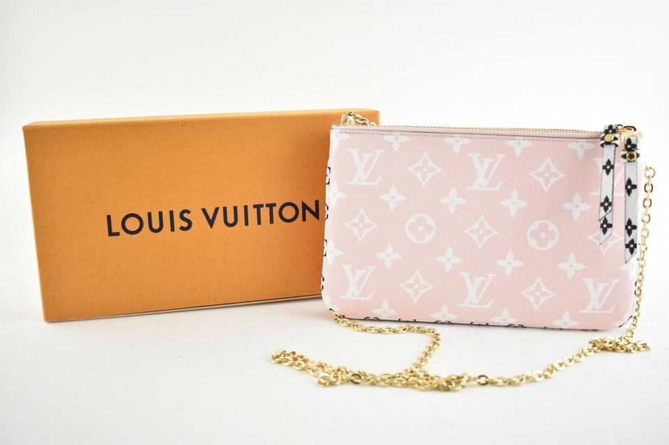 Louis Vuitton Pochette Giant Double Zip Coated Monogram Canvas Coated Canvas Red Apparel