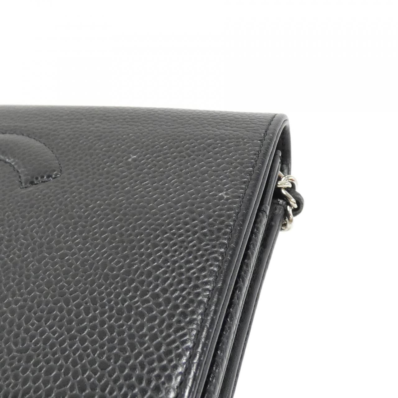 Chanel Timeless CC Line Caviar Skin Chain Wallet
