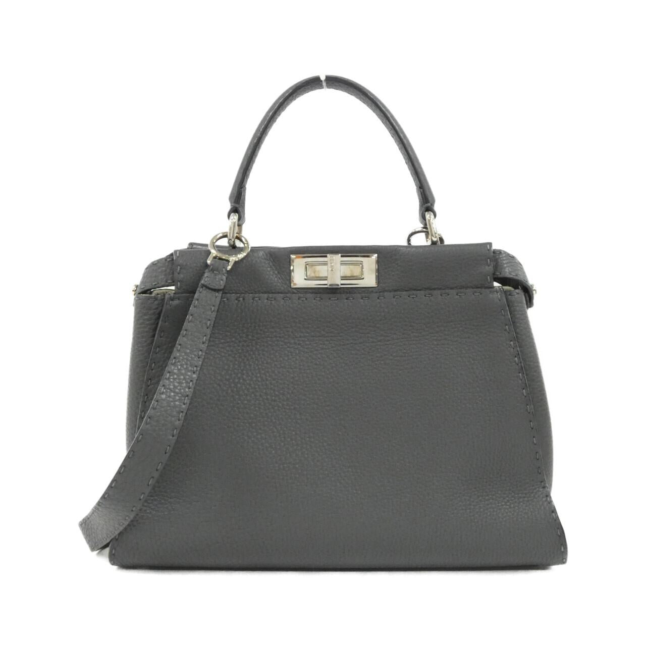 Fendi Selleria Peekaboo Calf Handbag Travel Bag