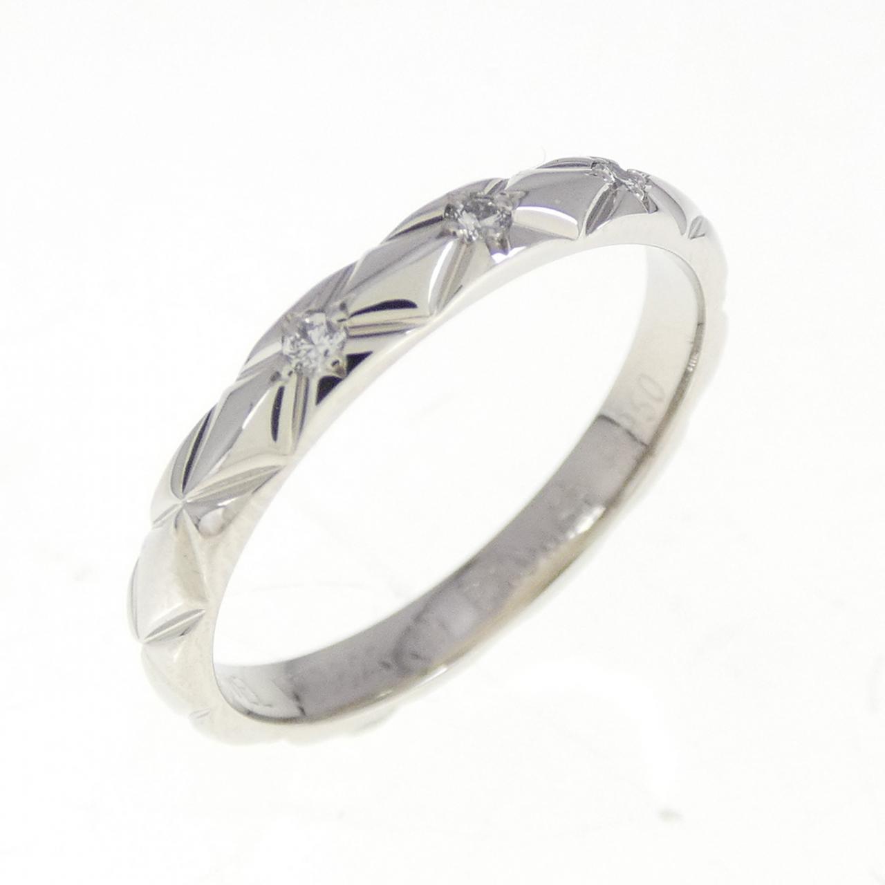 Chanel Matelassé Platinum Diamond Ring Size