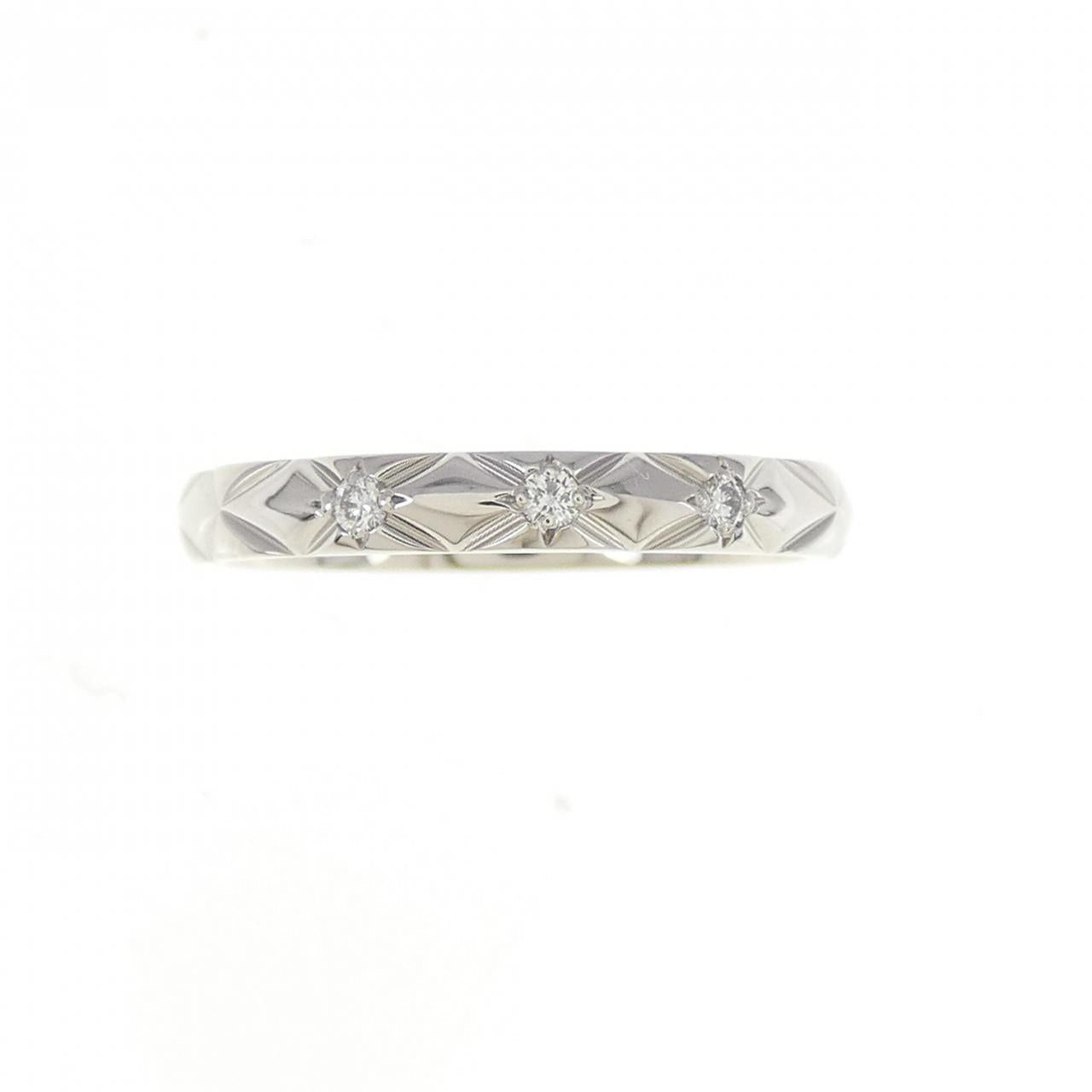 Chanel Matelassé Platinum Diamond Ring Size