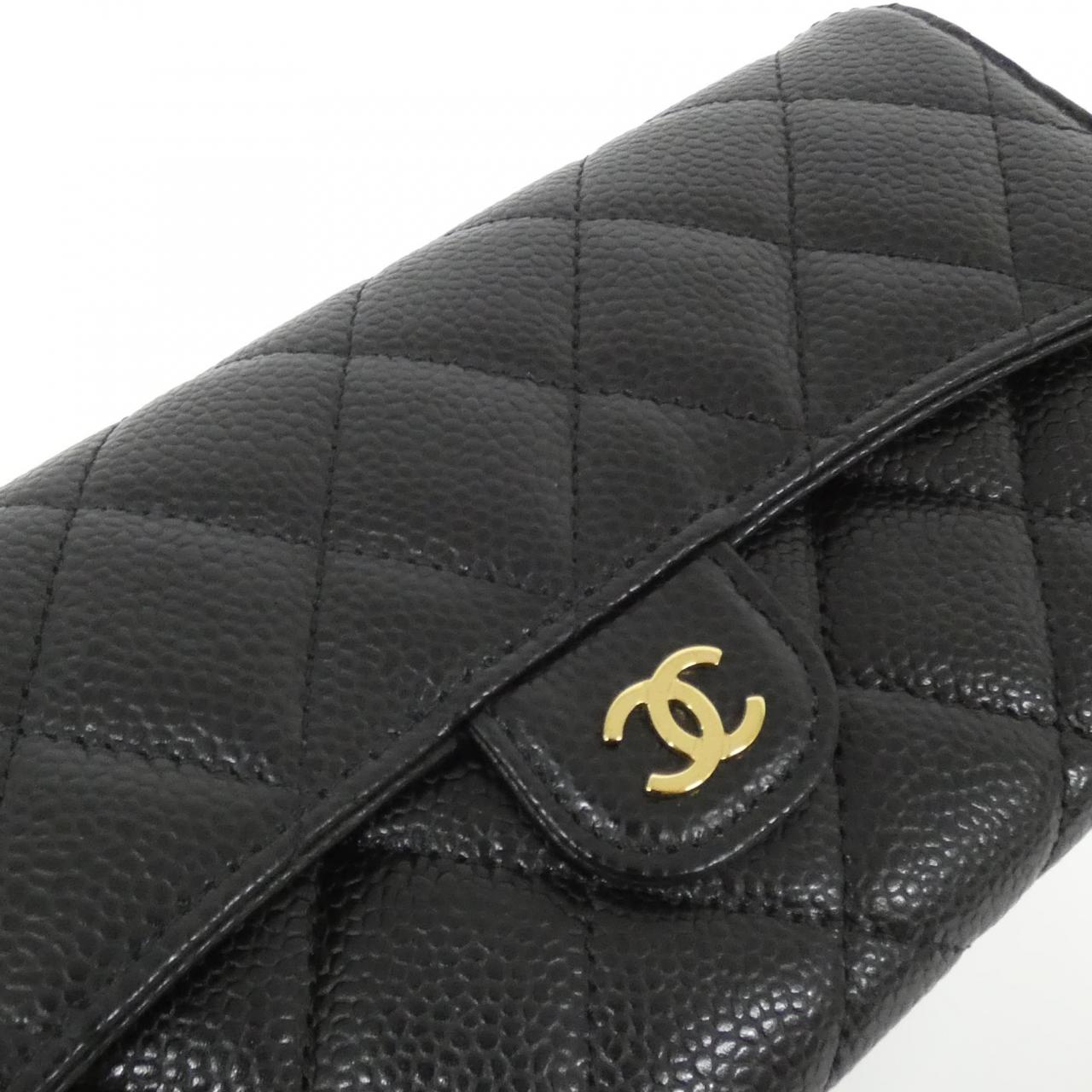 Chanel Timeless Classic Caviar Skin Long Wallet