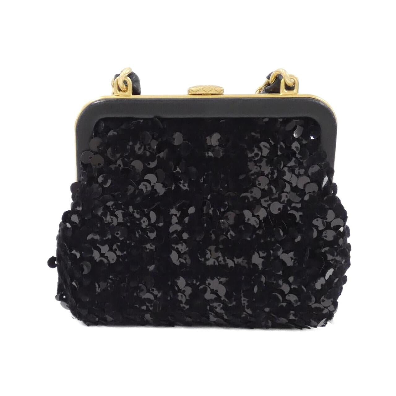 Chanel Tweed Spangle Chain Clutch