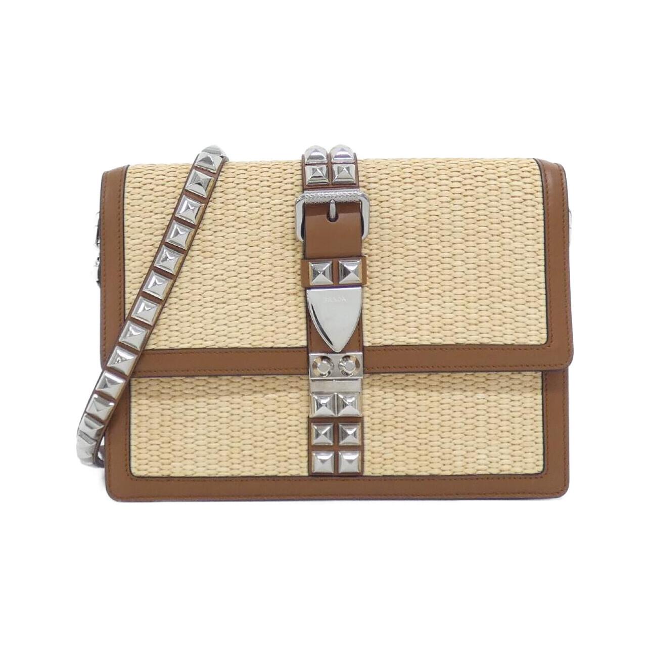 Prada 1Bd174 Paglia City Calf Shoulder Bag