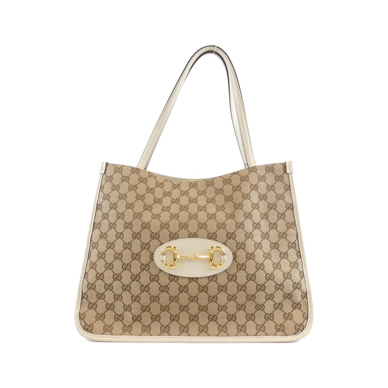 Gucci Horsebit Bag Leather Canvas Travel Bag