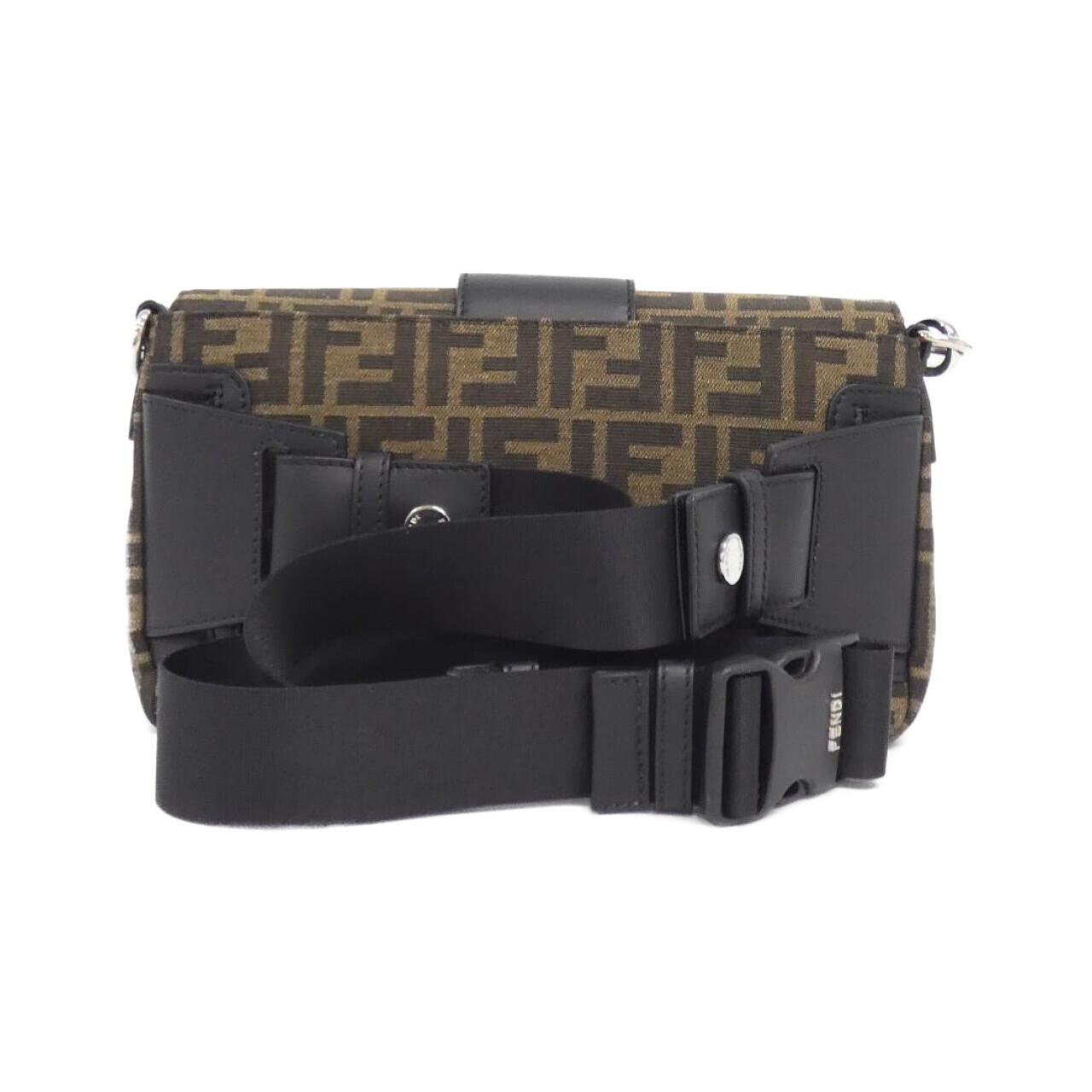 Fendi Baguette Calf Waist Bag Canvas Shoulder Bag