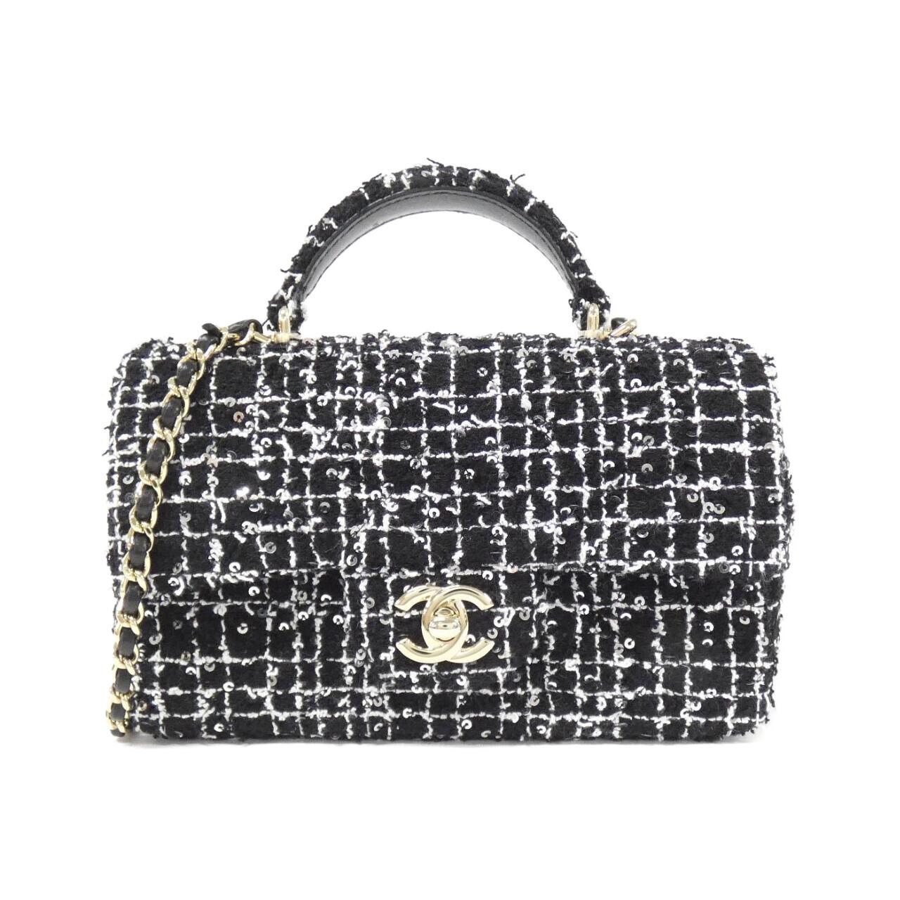 Chanel Cotton Tweed Shoulder Bag
