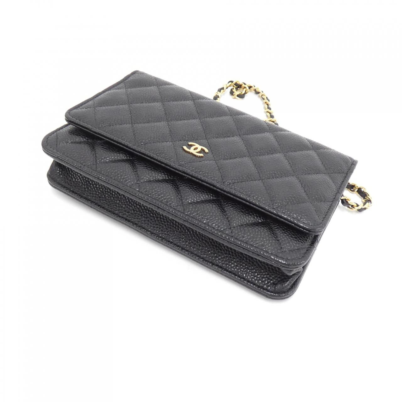 Chanel Timeless Classic Caviar Skin Chain Wallet