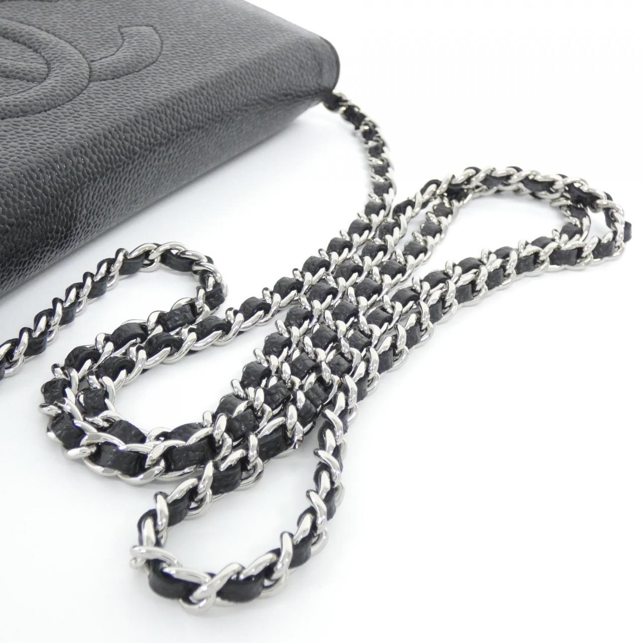 Chanel Timeless CC Line Caviar Skin Chain Wallet