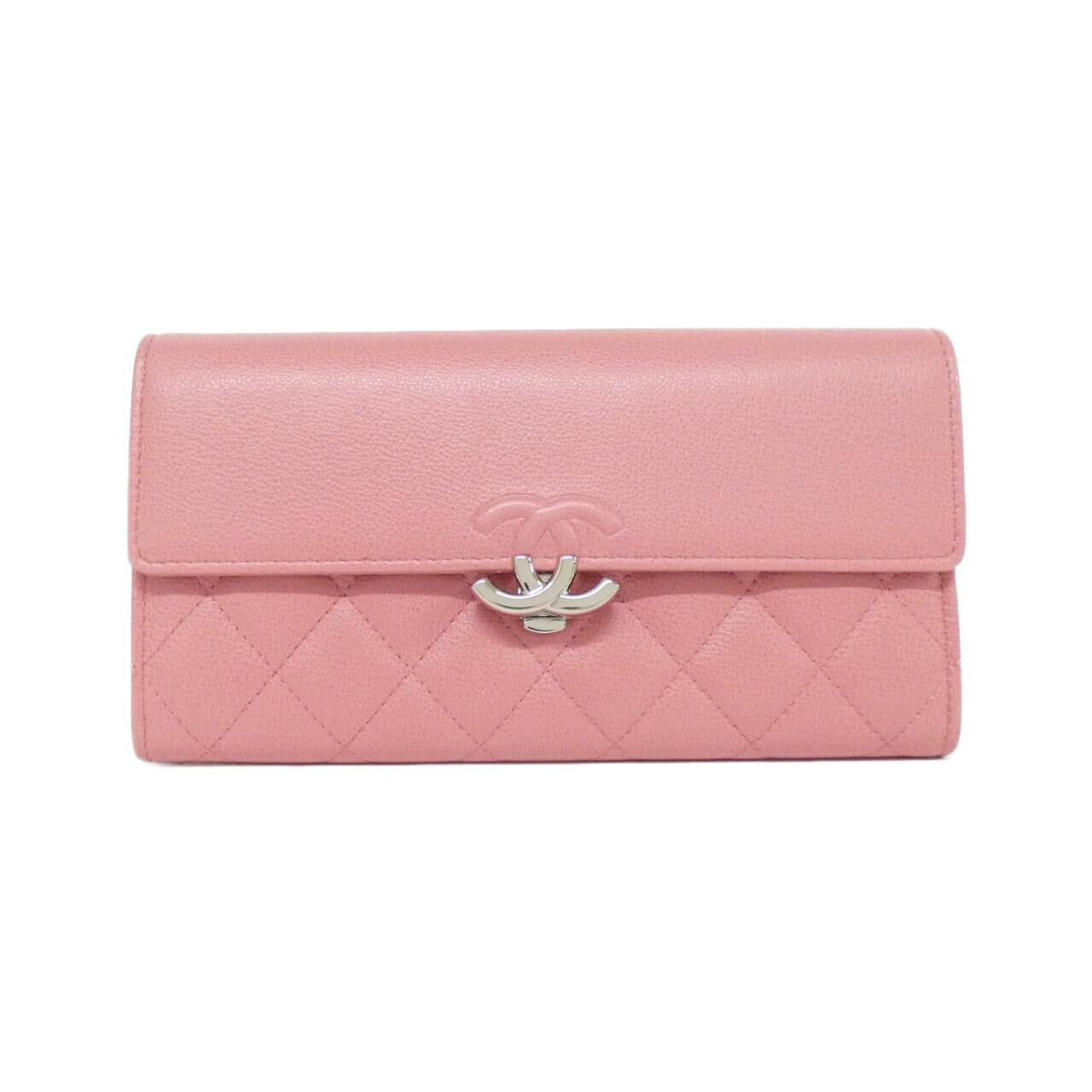 Chanel 2??? Long Wallet Caviar Skin Long Wallet