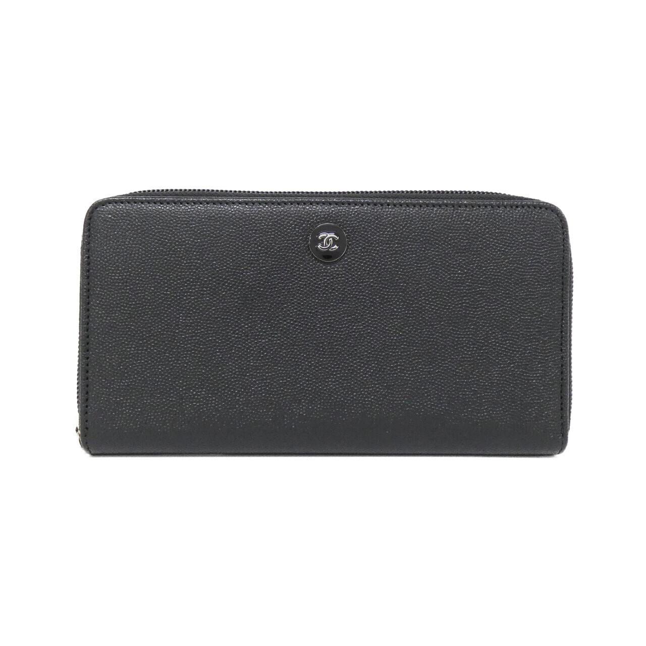 Chanel Coco Button Caviar Skin Long Wallet