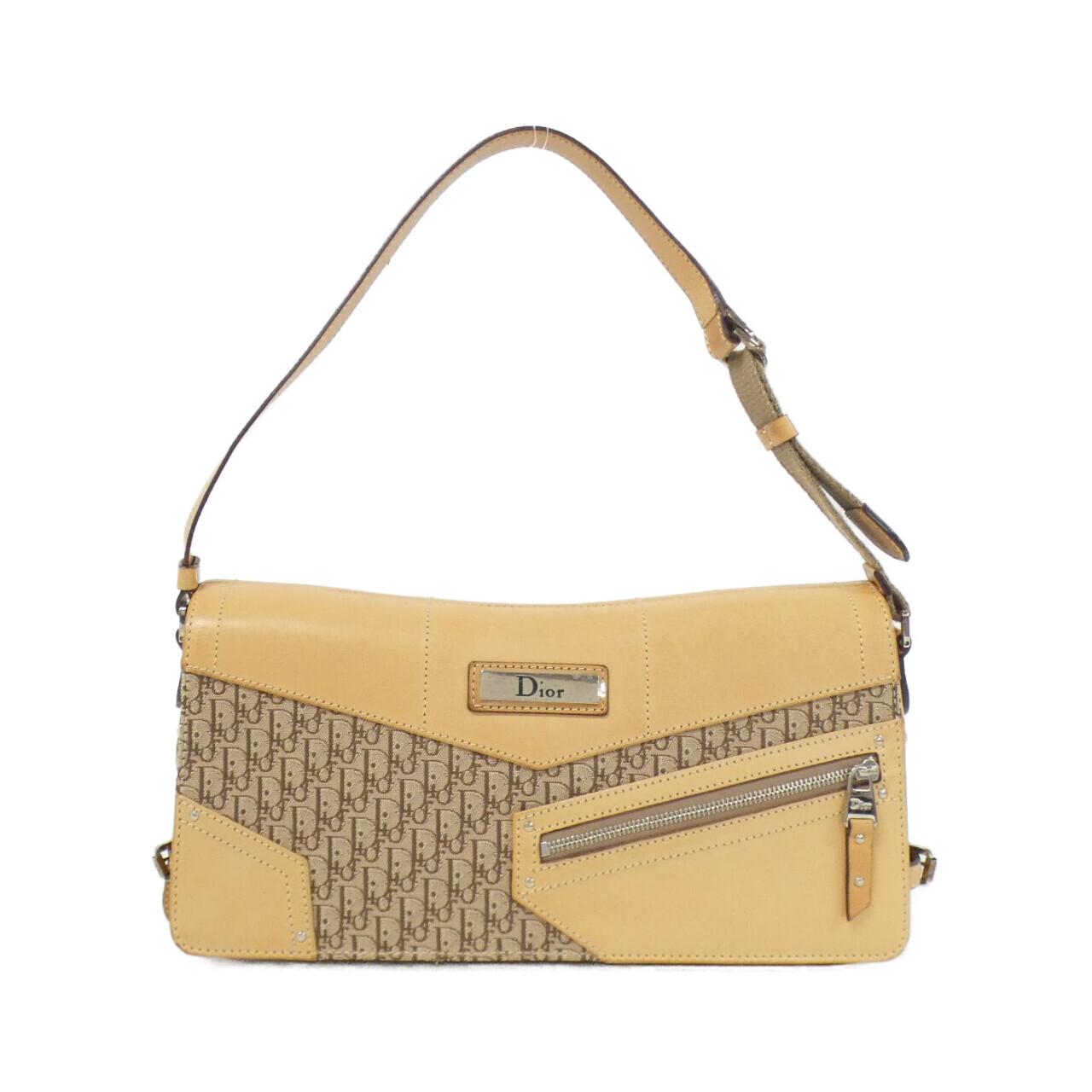 Dior Christian Shoulder Bag Leather Canvas