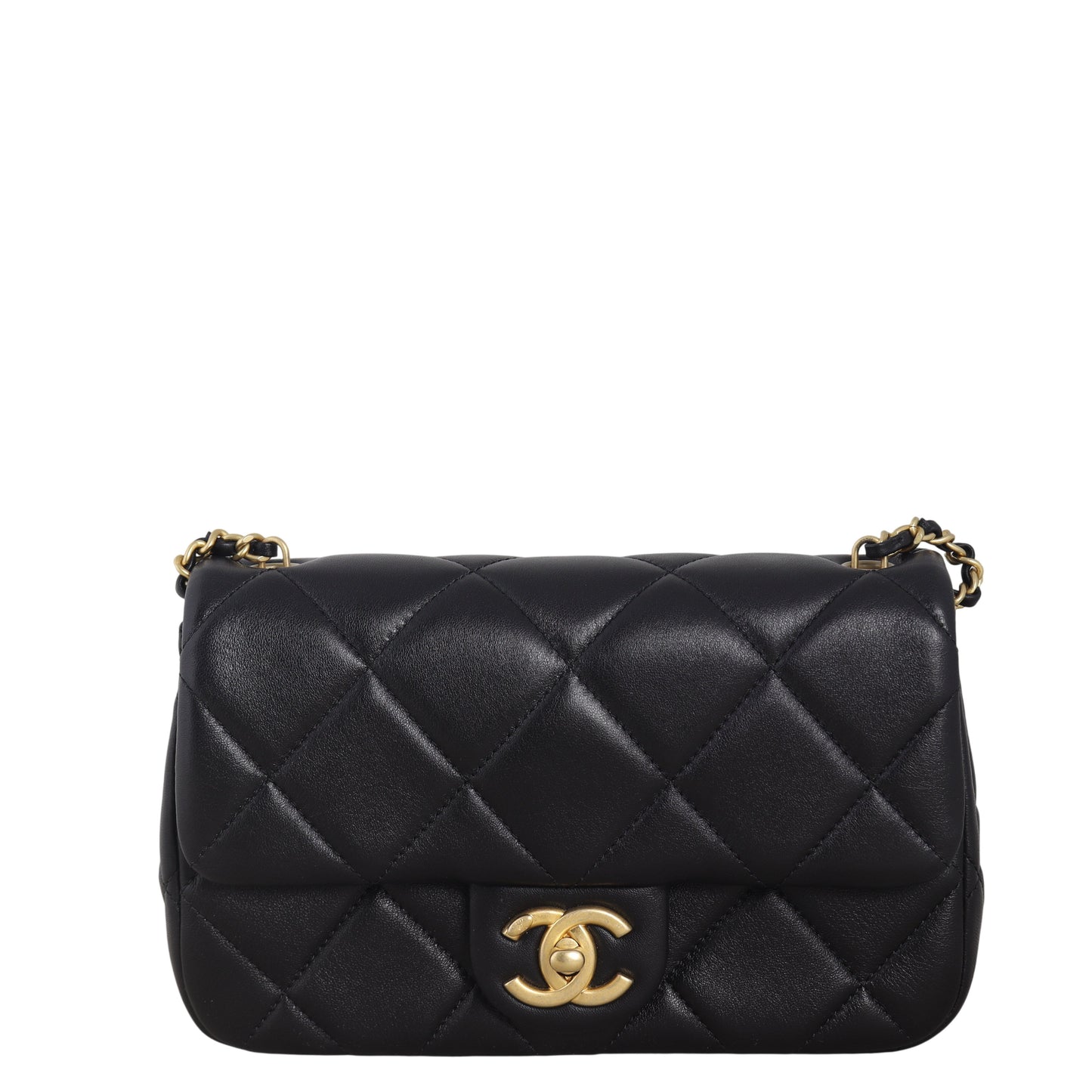 Chanel Double Pearl Flap Bag Quilted Black Crossbody Bag