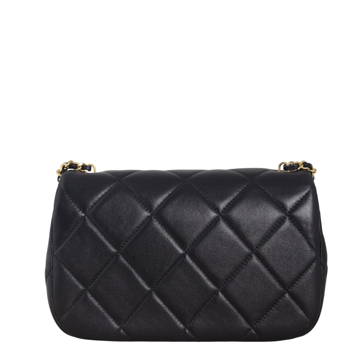 Chanel Double Pearl Flap Bag Quilted Black Crossbody Bag