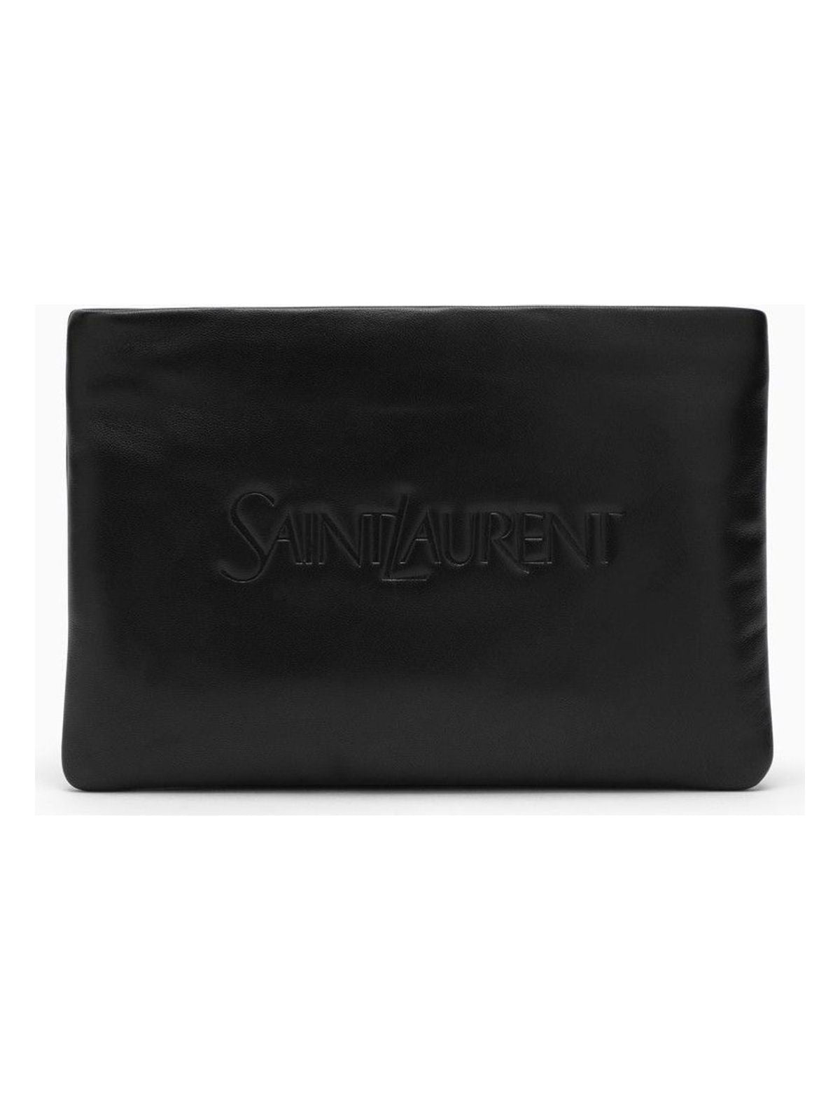 YSL Saint Laurent Saint Laurent Trending Men Padded Clutch Bag Leather Black