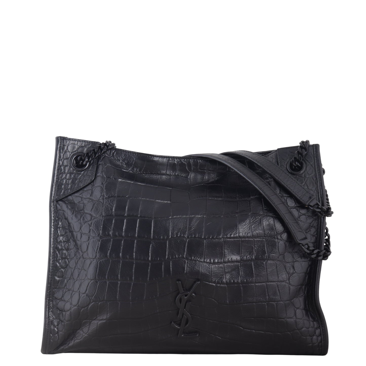 YSL Saint Laurent Saint Laurent Niki Tote Croc Embossed Medium Tote Bag