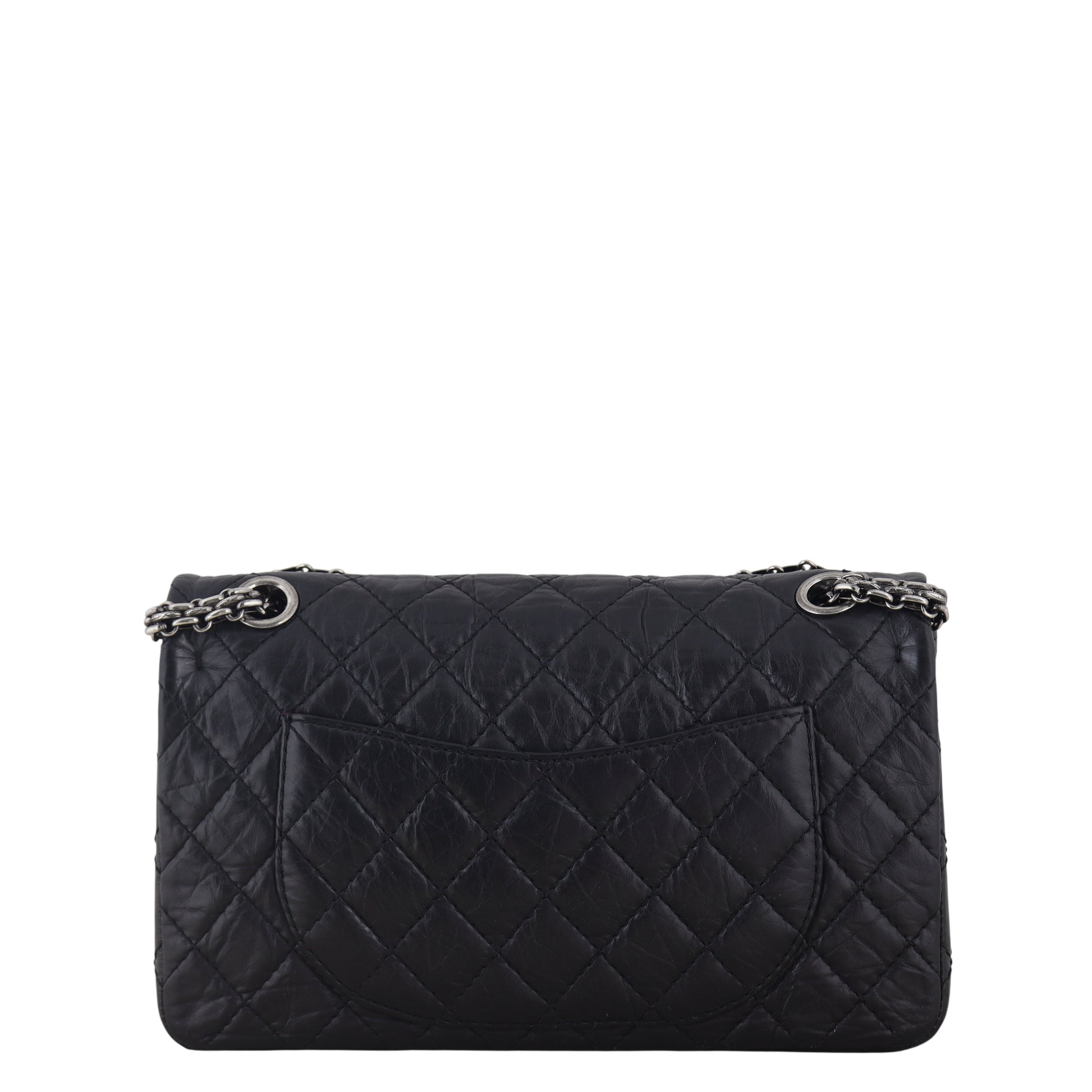 Chanel 2.55 Reissue 225 Double Bag Quilted Black Crossbody Bag