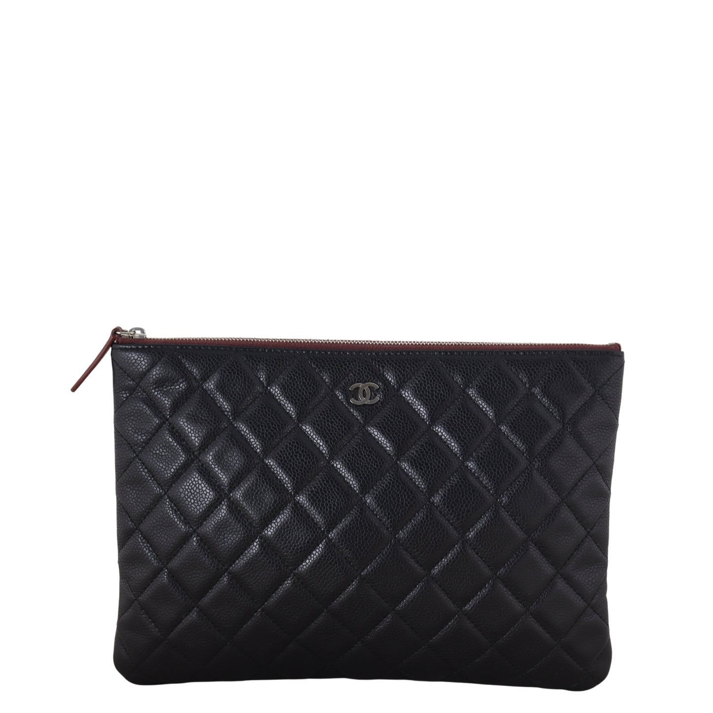 Chanel Classic O-Case Pouch Handbag Quilted Black Clutch Bag Medium 24122025