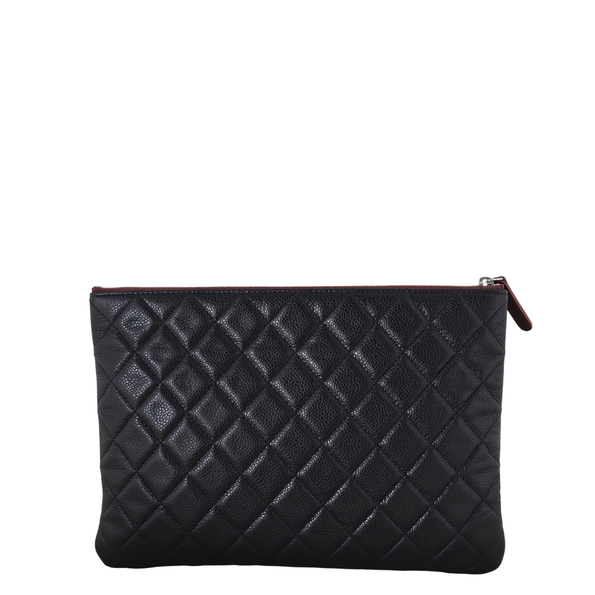 Chanel Classic O-Case Pouch Handbag Quilted Black Clutch Bag Medium 24122025